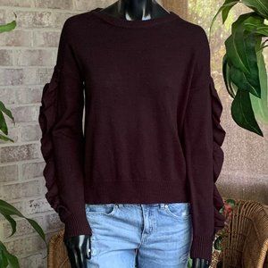 Sienna Sky Ruffled Long Sleeve Crew Neck Sweater